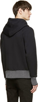 Thumbnail for your product : Christopher Kane Black & White Striped Rib Zip-Up Hoodie