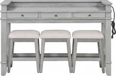 Red Barrel Studio Retro 4-Piece Dining Table Set with 3 Storage Drawers Ideal for Small Spaces and Modern Living