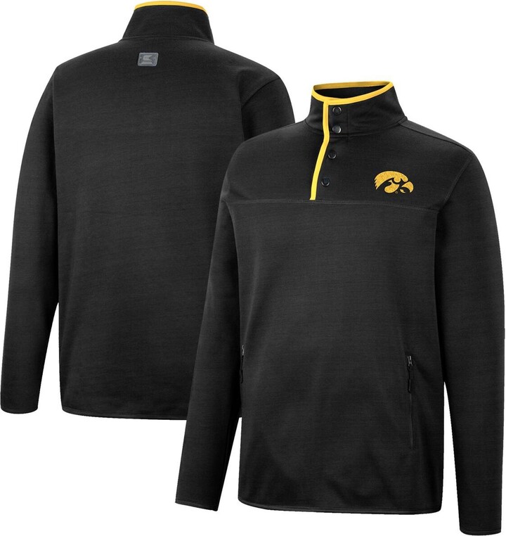 Colosseum Men's Black Iowa Hawkeyes Rebound Quarter-Snap Jacket