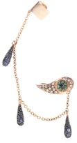 Thumbnail for your product : Ileana Makri 18kt Rose Gold Single Ear Cuff With Blue Sapphires, Brown And Black Diamonds, And Tsavorites
