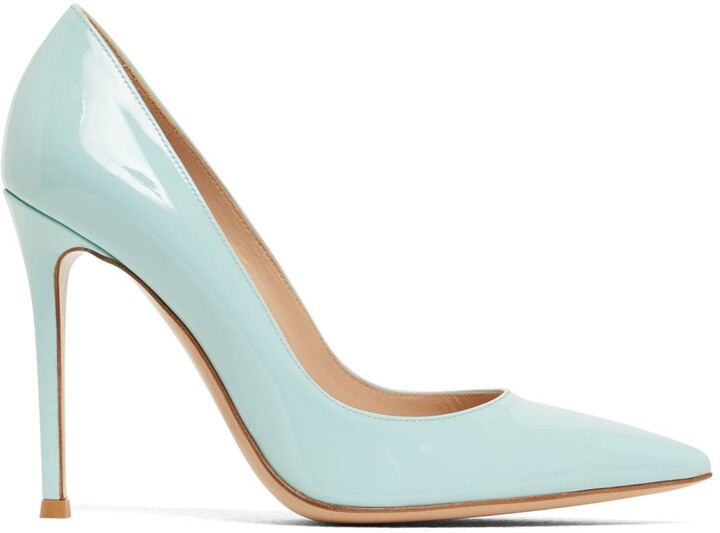 light blue pointed toe heels