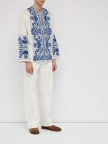Thumbnail for your product : Isabel Marant Patmos Floral Embroidered Cotton Top - Mens - White