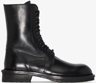 Ann Demeulemeester Leather Combat Boots