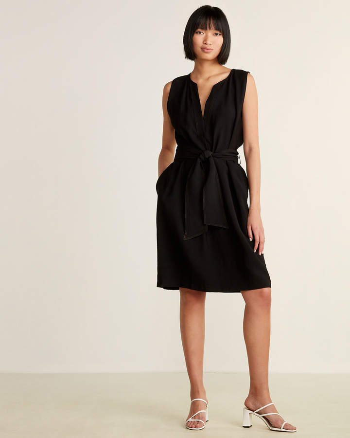 plunging wrap dress