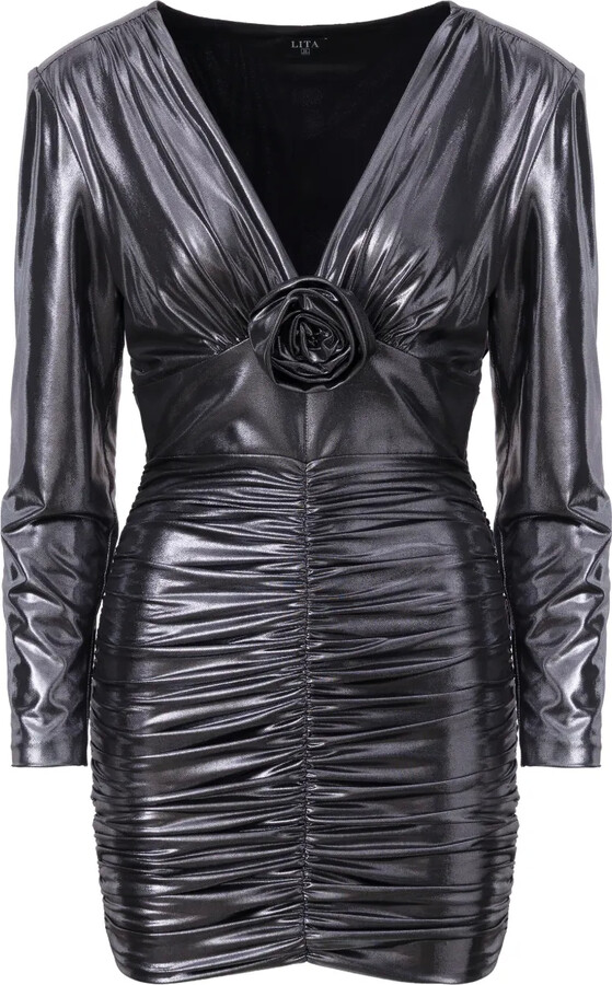 LITA COUTURE Luz V-neck mini dress