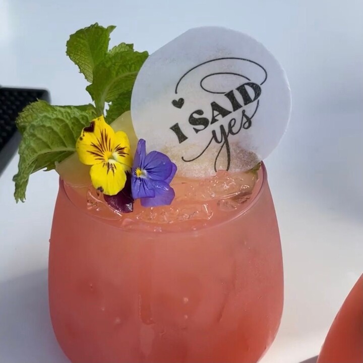 50 Edible Cocktail Toppers - I Said Yes Engagement Party