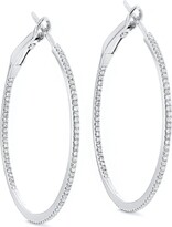 Thumbnail for your product : Cosanuova In/Out Diamond Hoops In 18K White Gold Diameter 1.5Inch