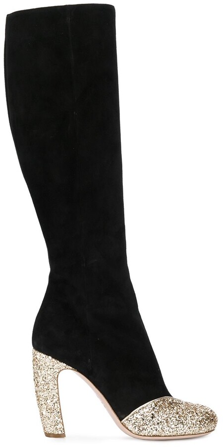 glitter tall boots