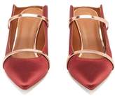 Thumbnail for your product : Malone Souliers Maureen Satin Mules - Womens - Burgundy Multi