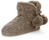 Thumbnail for your product : Sorbet Ruby Lurex Knitted Pom Pom Slipper Boots - Grey