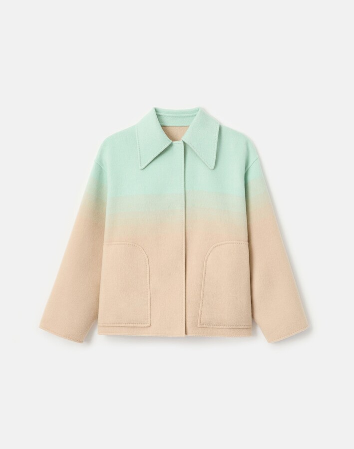 Lafayette 148 New York Plus Size Aurora Jacquard Double Face Reversible Oversized Swing Coat