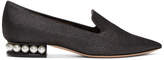 Thumbnail for your product : Nicholas Kirkwood Gunmetal Casati Pearl Loafers