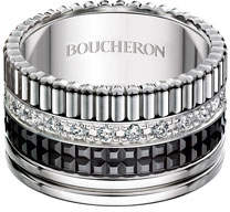 Boucheron Large Quatre Black Edition Diamond Band, Size 58