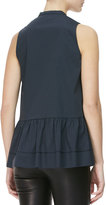 Thumbnail for your product : The Row Sleeveless Buttoned Peplum Blouse