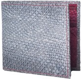 Thumbnail for your product : Mayu Carlos Fish Leather Bifold Wallet - Slate & Bordeaux