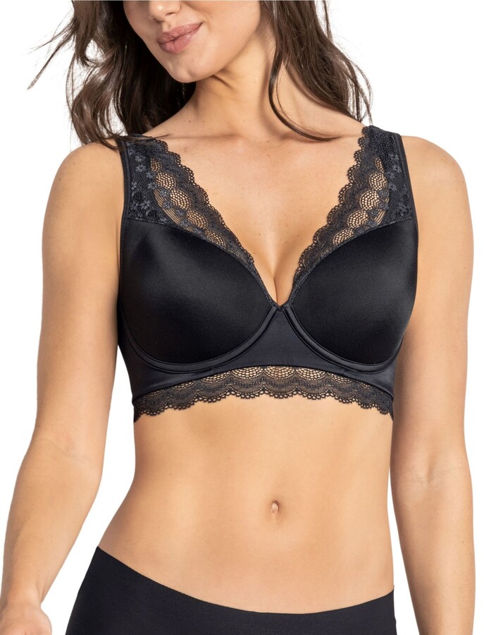 Leonisa Soft Lightly-Lined Lace Underwire Bra- Deep Coverage Bra - ShopStyle