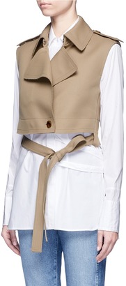 Helmut Lang Cropped bonded wool twill trench vest