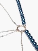 Thumbnail for your product : Marine Serre Whistle-pendant Beaded-chain Harness Belt - Blue