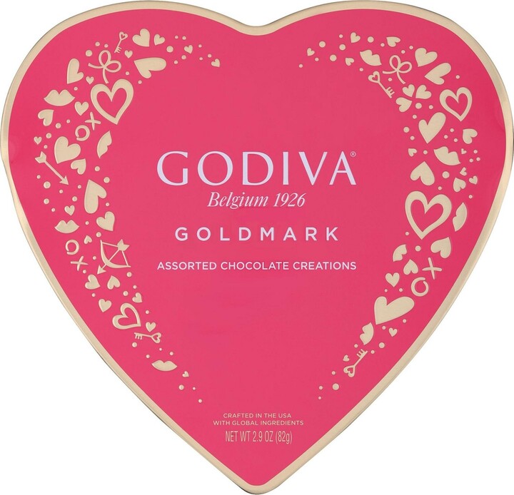 Godiva Valentine's Heart, Goldmark, 9 CT, 3.3 OZ