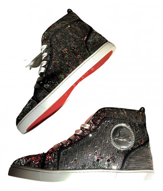 silver louboutin trainers