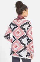 Thumbnail for your product : Woven Heart Print Open Cardigan (Juniors)