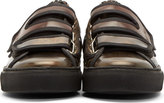 Thumbnail for your product : Raf Simons Sterling Ruby Brown Leather Velcro Sneakers