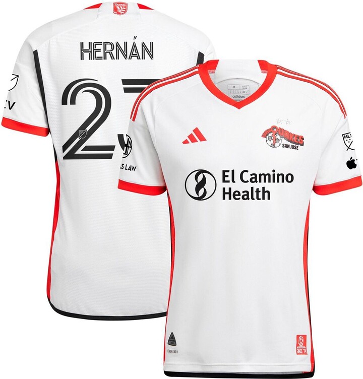 adidas Men's Hernan Lopez White San Jose Earthquakes 2025 the 50 Kit Authentic Player Jersey