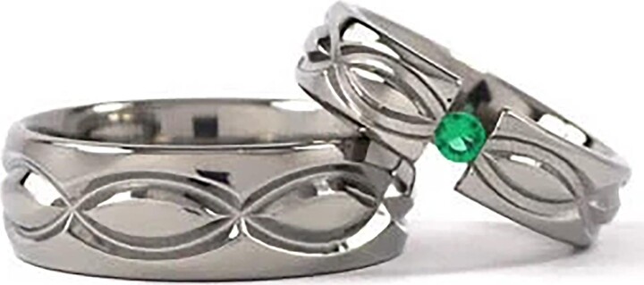 Etsy New Infinity His & Hers Tension Set Titanium Wedding Rings8Hrp.6Hrp-Tens-Infinity-T8
