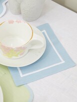 Thumbnail for your product : ANGELA WICKSTEAD Set Of Six Embroidered Linen Cocktail Napkins - Light Blue