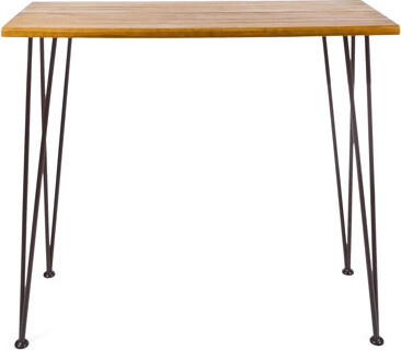 Latitude Run Bar Table - Wood With Iron Frame For Outdoor Parties And Gatherings Rustic Industrial Finish Support An