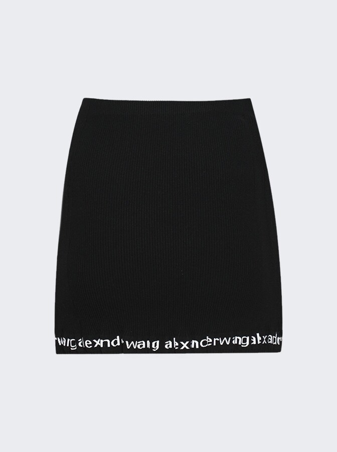 alexanderwang.t Ribbed Mini Skirt With Logo Black