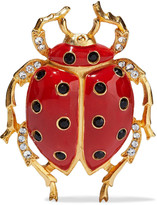 Thumbnail for your product : Ben-Amun 24-karat Gold-plated, Swarovski Crystal And Enamel Brooch