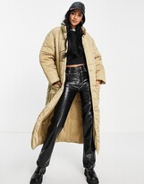 Thumbnail for your product : ASOS Tall ASOS DESIGN Tall quilted longline puffer coat in camel