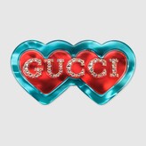 Thumbnail for your product : Gucci Double heart resin brooch