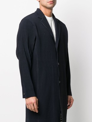 Homme Plissé Issey Miyake Ribbed Button Front Light Coat