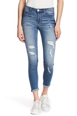 Jolt Distressed Rolled Skinny Jeans