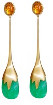 Thumbnail for your product : GUITA M 18kt Yellow Gold Garnet Drop Earrings