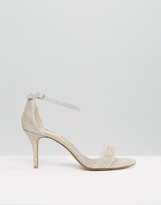 Thumbnail for your product : Dune Maria Gold Lurex Ankle Strap Mid Heeled Sandals