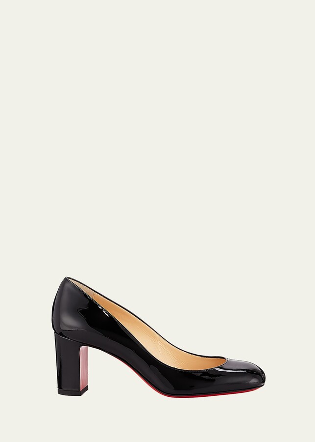 Christian Louboutin Cadrilla Patent BlockHeel Red Sole Pump ShopStyle