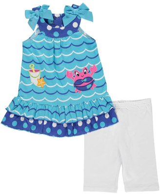 Nannette Little Girls' Toddler "Cute Crab" 2-Piece Outfit