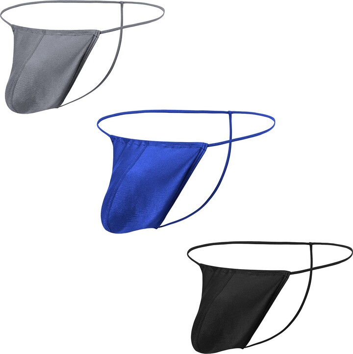 BIATWOWR Mens G String Thong Adjustable Tagless Solid Sexy Underwear