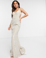 Thumbnail for your product : Jovani cut out side maxi dress in white