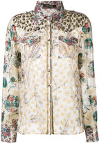 Roberto Cavalli - blouse à mélange de motifs - women - Soie/Polyester - 46