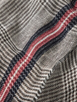 Thumbnail for your product : Brunello Cucinelli Striped Linen, Cashmere and Silk-Blend Twill Scarf - Men - Gray