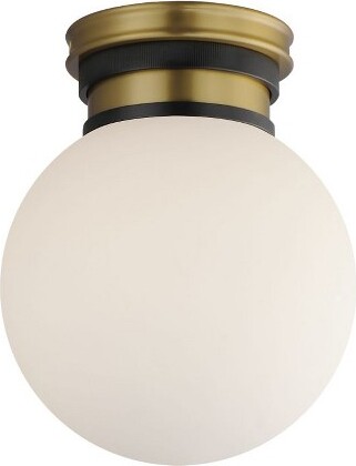 Maxim Lighting MaximLightingSanSimeon1-LightSemi-FlushMountinBlack/NaturalAgedBrass