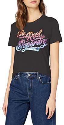 Superdry Women's The Real Ombre Sequin Entry Tee T-Shirt