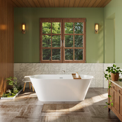 HomLux 67" x 30" Freestanding Acrylic Bathtub