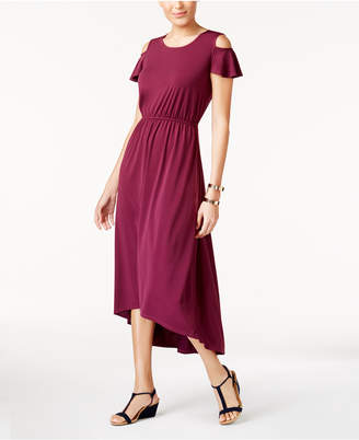 NY Collection Petite Cold-Shoulder High-Low Dress