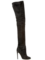 Thumbnail for your product : Balmain 100mm Over The Knee Stretch Suede Boots