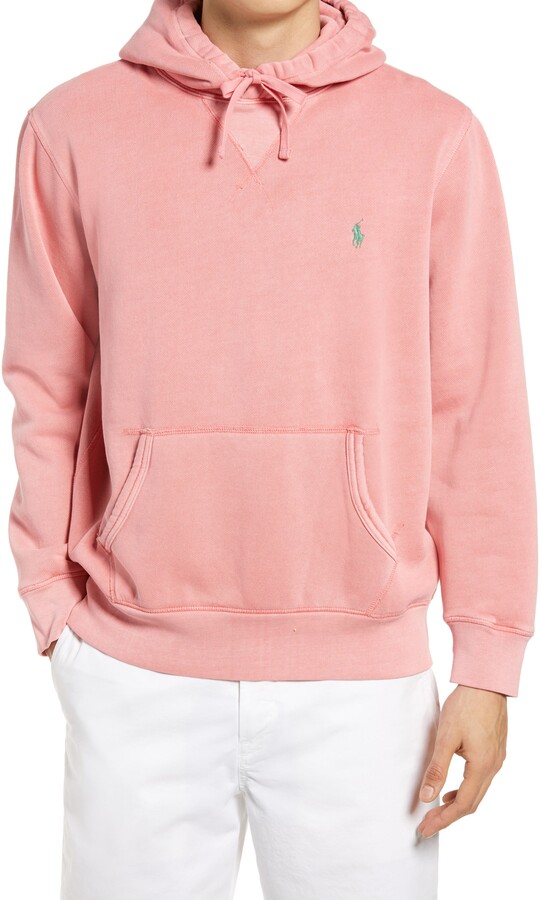 mens pink polo hoodie